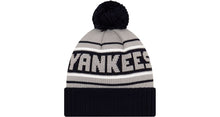 Load image into Gallery viewer, New York Yankees New Era MLB Cuffed Pom Knit Gray/Navy Team Color Logo 
