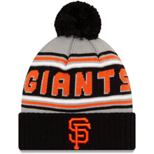 Load image into Gallery viewer, San Francisco Giants New Era MLB Cuffed Pom Knit Gray/Black Team Color Logo 
