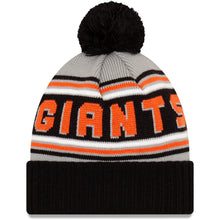 Load image into Gallery viewer, San Francisco Giants New Era MLB Cuffed Pom Knit Gray/Black Team Color Logo 
