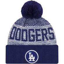 Load image into Gallery viewer, Los Angeles Dodgers New Era MLB 2022 Cuffed Knit Beanie Hat Gray/Royal Blue Crown/Visor Team Color Logo (Sport Knit)
