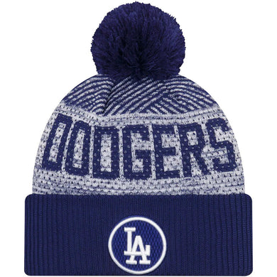 Los Angeles Dodgers New Era MLB 2022 Cuffed Knit Beanie Hat Gray/Royal Blue Crown/Visor Team Color Logo (Sport Knit)