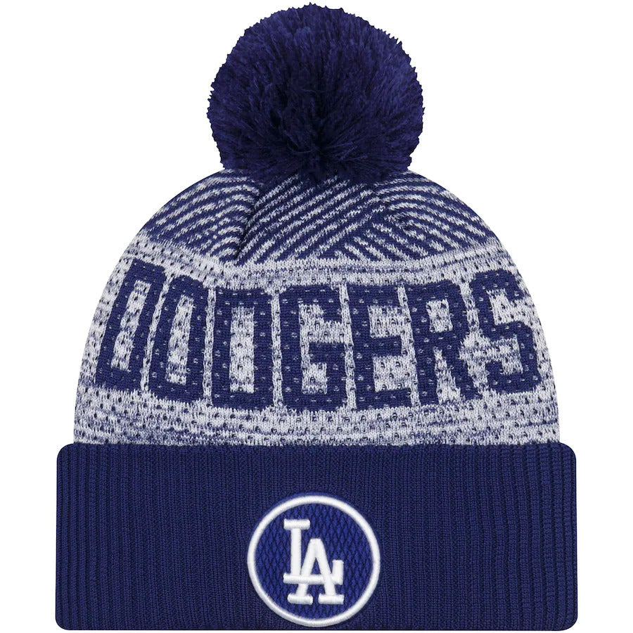 Los Angeles Dodgers New Era MLB 2022 Cuffed Knit Beanie Hat Gray/Royal Blue Crown/Visor Team Color Logo (Sport Knit)
