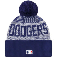 Load image into Gallery viewer, Los Angeles Dodgers New Era MLB 2022 Cuffed Knit Beanie Hat Gray/Royal Blue Crown/Visor Team Color Logo (Sport Knit)
