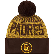 Load image into Gallery viewer, San Diego Padres New Era MLB 2022 Cuffed Knit Beanie Hat Yellow/Brown Crown/Visor Team Color Logo (Sport Knit)
