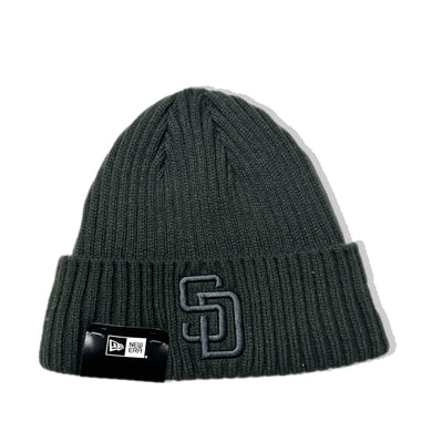 San Diego Padres New Era MLB Cuffed Knit Beanie Hat Dark Gray Crown Dark Gray Logo (Core Classic)