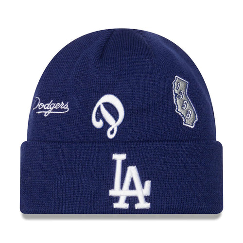 Los Angeles Dodgers New Era MLB Cuffed Knit Beanie Hat Royal Blue Crown/Visor Team Color Logo (Identity)