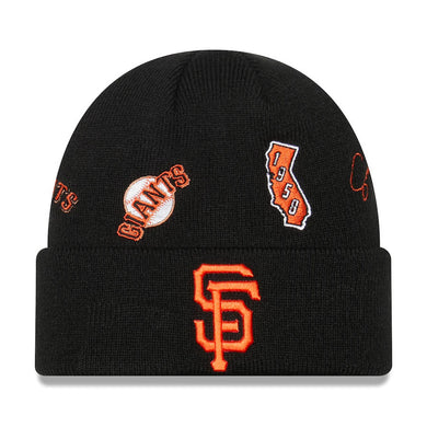 San Francisco Giants New Era MLB Cuffed Knit Beanie Hat Black Crown/Visor Orange Logo (Identity)