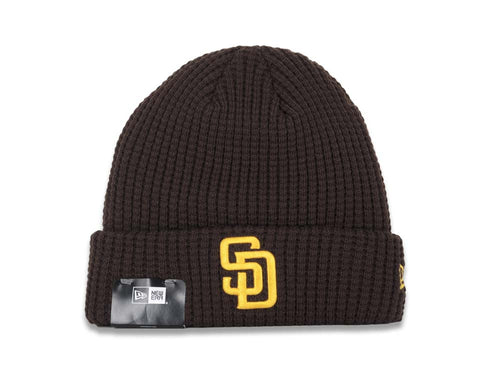 San Diego Padres New Era MLB Cuffed Knit Beanie Hat Brown Crown/Visor Yellow Logo (Prime)