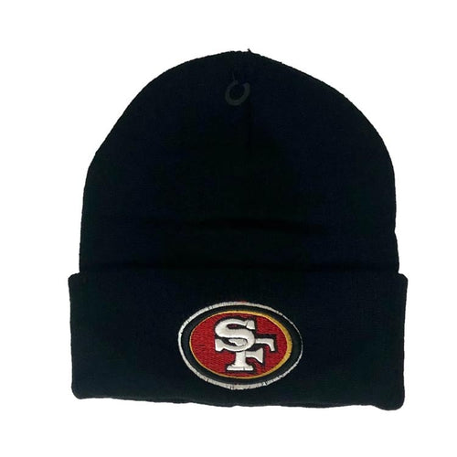 San Francisco 49ers Cuffed Basic Beankie Knit Black Crown/Visor Team Color Logo