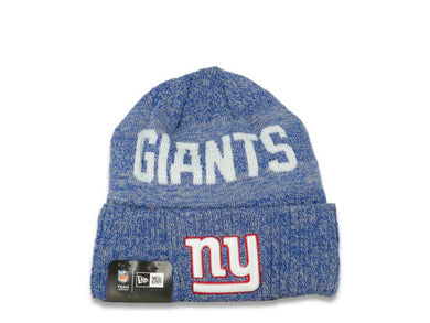 New York Giants New Era NFL Cuffed 2017 Sideline Knit Beanie Hat Team Color Blue Crown/Cuff White/Red Logo
