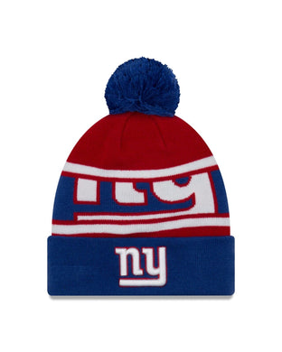 New York Giants New Era NFL Call Out Cuffed Pom Knit Hat Red/White/RoyL Blue Crown/Visor Team Color Logo