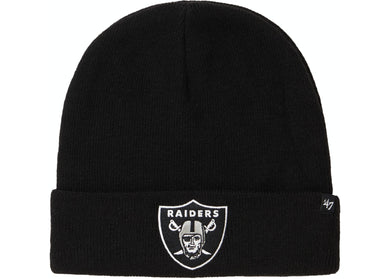 Las Vegas Raiders New Era NFL Knit Cuffed Basic Knit Beanie Black Crown/Visor Team Color Logo