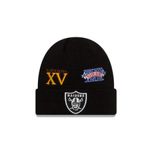 Load image into Gallery viewer, Las Vegas Raiders New Era NFL Cuffed Knit Beanie Black Team Color Logo (Super Bowl Champions)
