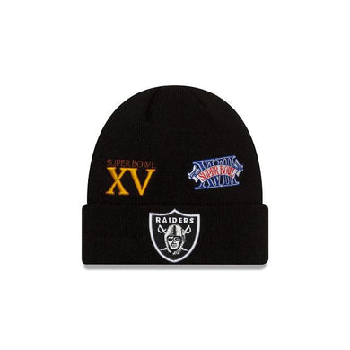 Las Vegas Raiders New Era NFL Cuffed Knit Beanie Black Team Color Logo (Super Bowl Champions)