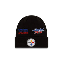 Load image into Gallery viewer, Pittsburgh Steelers New Era NFL Cuffed Knit Beanie Black Team Color Logo (Super Bowl Champions)
