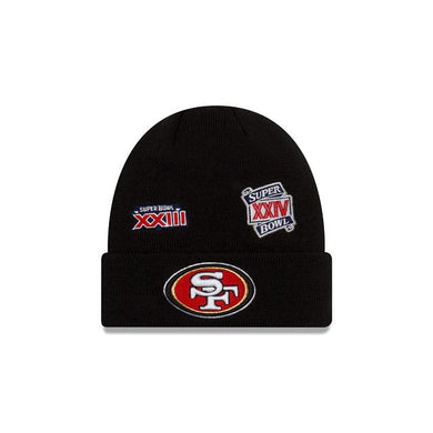 San Francisco 49ers New Era NFL Cuffed Knit Beanie Black Team Color Logo (Super Bowl Champions)