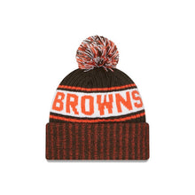 Load image into Gallery viewer, Cleveland Browns New Era NFL Cuffed Pom Knit Hat Brown Team Color (Knit Marl)
