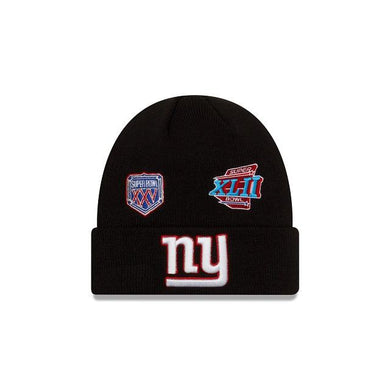 New York Giants New Era NFL Cuffed Knit Beanie Black Team Color Logo (Super Bowl Champions)