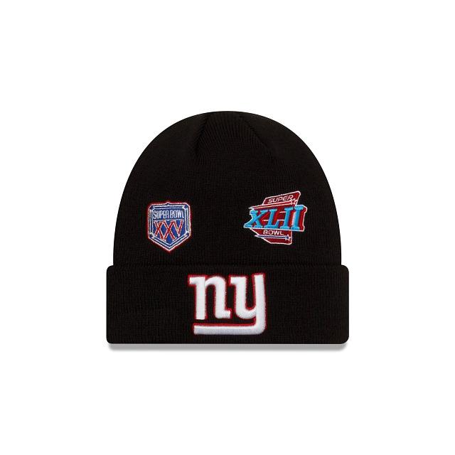 New York Giants New Era NFL Cuffed Knit Beanie Black Team Color Logo (Super Bowl Champions)