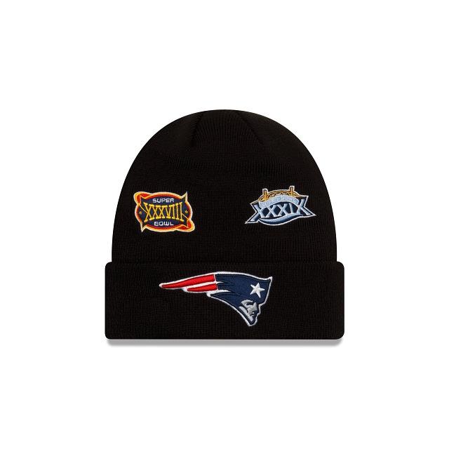 New England Patriots New Era NFL Cuffed Knit Beanie Black Team Color Logo (Super Bowl Champions)