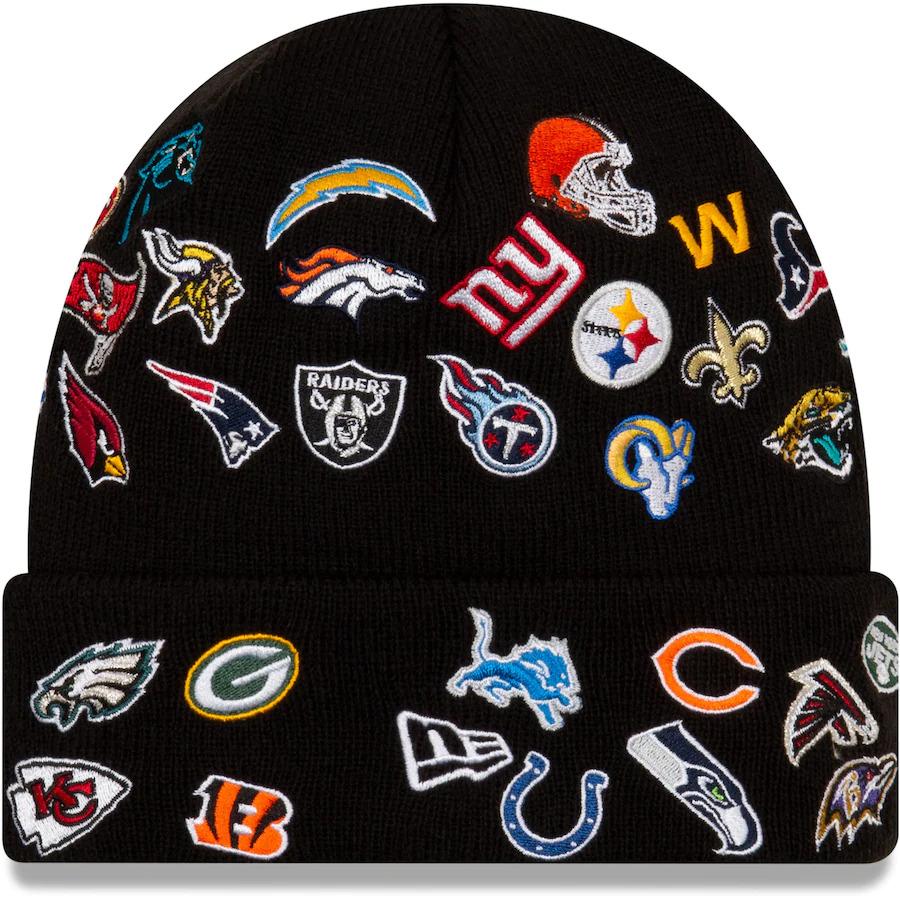 New Era NFL Cuff Knit Hat Black All Teams League Overload