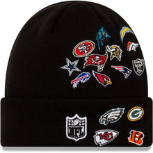Load image into Gallery viewer, New Era NFL Cuff Knit Hat Black All Teams League Overload
