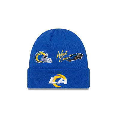 Los Angeles Rams New Era NFL Cuff Knit Team Color Royal Crown/Cuff Team Color Logo City Transit