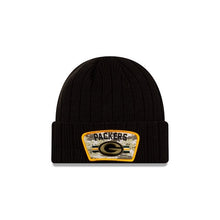 Load image into Gallery viewer, Green Bay Packers New Era NFL Cuffed Knit Beanie 2021 Salute To Service Hat Black Crown Patch Logo
