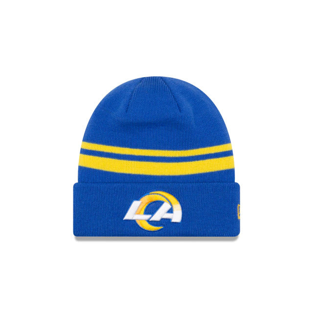 Los Angeles Rams New Era NFL Cuffed Knit Beanie Hat Royal Blue/Yellow Crown/Visor Team Color Logo