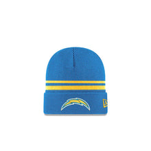 Load image into Gallery viewer, Los Angeles Chargers New Era NFL Cuffed Knit Beanie Sky Blue/Yellow Team Color Logo 
