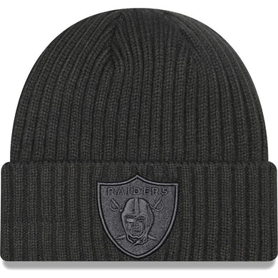 Los Angeles Raiders New Era NFL Cuffed Knit Beanie Hat Dark Gray Crown/Visor Dark Gray Logo