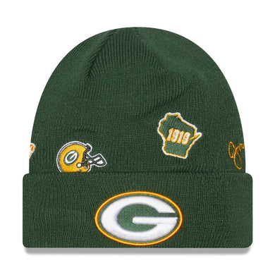 Green Bay Packers New Era NFL Cuffed Knit Beanie Hat Green Crown/Visor Team Color Logo (Identity)