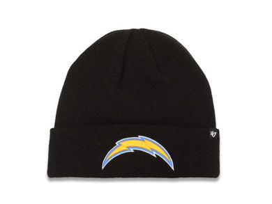 Los Angeles Chargers '47 Brand NFL Cuffed Basic Knit Beanie Black Crown/Visor Team Color Logo