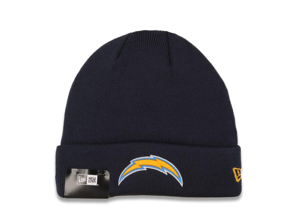 Chargers New Era NFL Cuffed Knit Hat Navy Crown/Cuff Team Color Logo (Solid Color Knit)