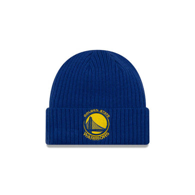 Golden State Warriors New Era NBA Core Classic Cuffed Knit Beanie Hat Royal Blue Crown/Visor Team Color  Logo