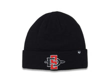 Load image into Gallery viewer, San Diego State Aztecs &#39;47 Brand NCAA Cuffed Basic Black Crown/Visor Team Color Logo
