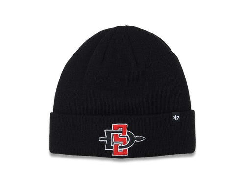 San Diego State Aztecs '47 Brand NCAA Cuffed Basic Black Crown/Visor Team Color Logo