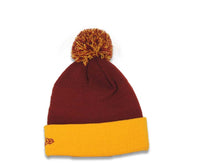 Load image into Gallery viewer, (Youth) USC Trojans New Era NCAA Cuffed Pom Fresh Kid Knit Beanie Hat Maroon/Yellow Crown/Visor Team Color Logo
