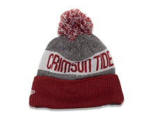 Load image into Gallery viewer, Alabama Crimson Tide New Era NCAA Cuffed Pom 2016 Sideline Knit Hat Team Color Gray/White/Cardinal Crown/Cuff White logo
