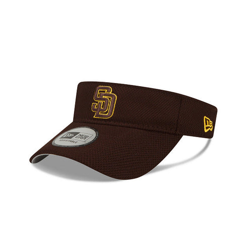 San Diego Padres New Era MLB Adjustable Visor Dark Brown Crown/Visor Dark Brown/Yellow Logo (2022 Batting Practice)