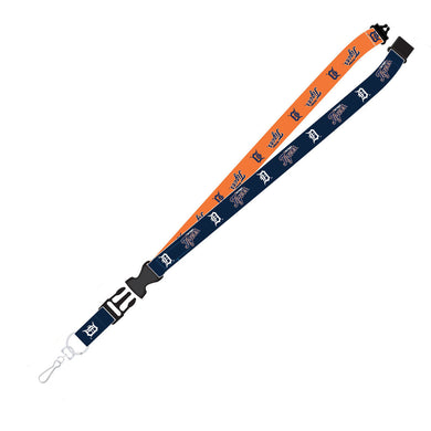 Detroit Tigers MLB 2-Tone Navy Blue/Orange Lanyard with Detachable Buckle