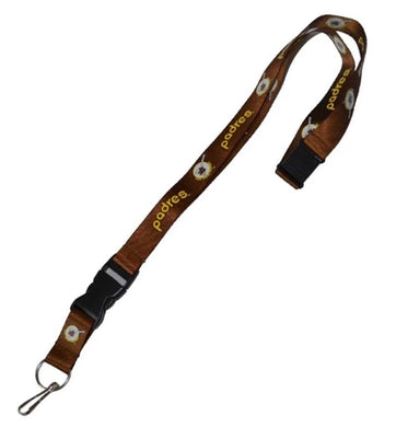 San Diego Padres MLB Cooperstown Brown Lanyard Retro Swinging Friar Logo with Detachable Buckle