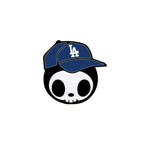 Los Angeles Dodgers MLB White/Black/Royal Blue Skull Toki Doki Lapel Pin