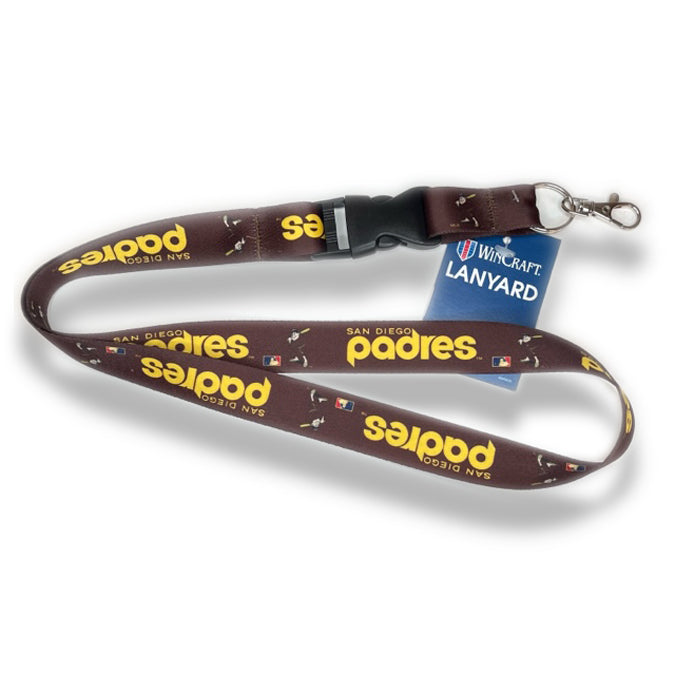 (Capland Exclusive) San Diego Padres WinCraft MLB Batting Friar Team Color Lanyard with Detachable Buckle