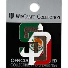 Load image into Gallery viewer, (Capland Exclusive) San Diego Padres WinCraft MLB Green/White/Red Mexico Flag Logo Lapel Pin
