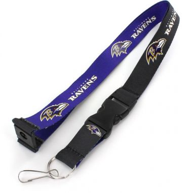 Baltimore Ravens NFL 2-Tone Purple/Black Lanyard with Detachable Buckle