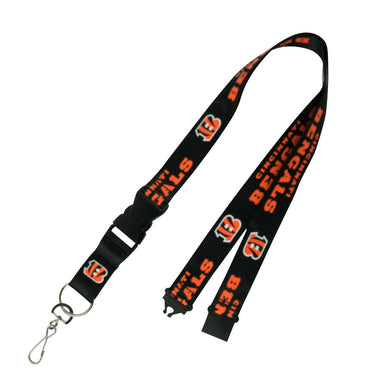 Cincinnati Bengals NFL Black/Orange Lanyard With Detachable Buckle
