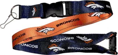Denver Broncos NFL 2-Tone Navy Blue/Orange Lanyard with Detachable Buckle