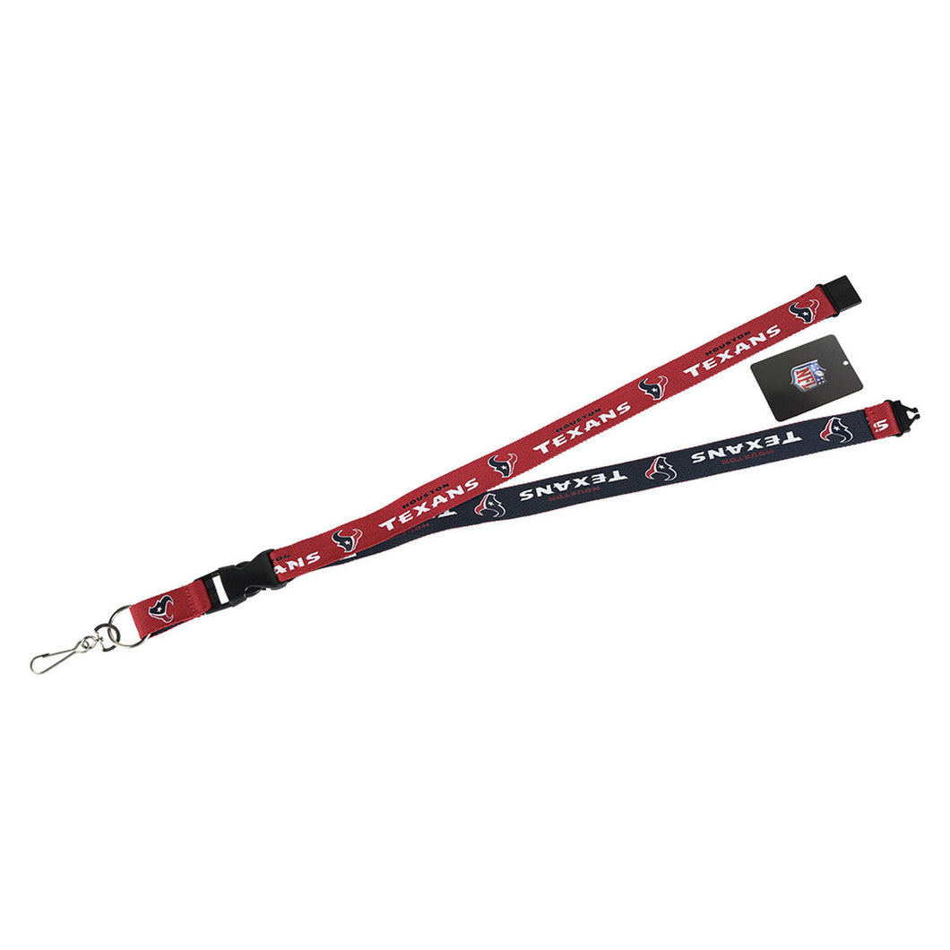 Houston Texans NFL Red/Navy Blue 2-Tone Lanyard With Detachable Buckle
