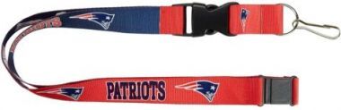 New England Patriots NFL 2-Tone Navy Blue/Red Lanyard with Detachable Buckle